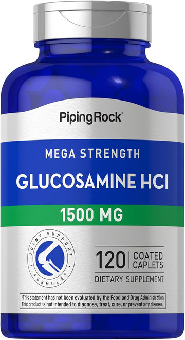 Piping Rock Glucosamine HCL | 1500mg | 120 Caplets | Mega Strength | Non-GMO, Gluten Free Supplement