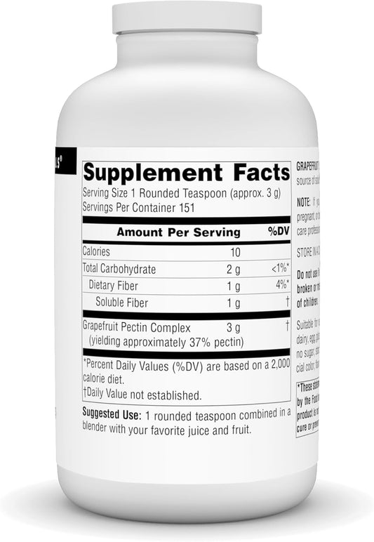 Source Naturals Grapefruit Pectin, Soluble Fiber - Dietary Supplement - 16 Oz Powder