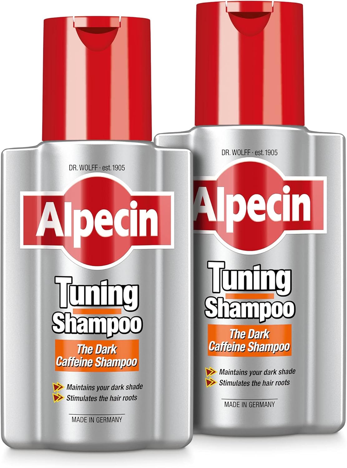 Alpecin Tuning Shampoo 2X 200Ml | Preserves Natural Hair Colour And Supports Natural Hair Growth | Dark Caffeine Shampoo To Cover Early Grey Hairs | Hair Care For Men Made In Germany