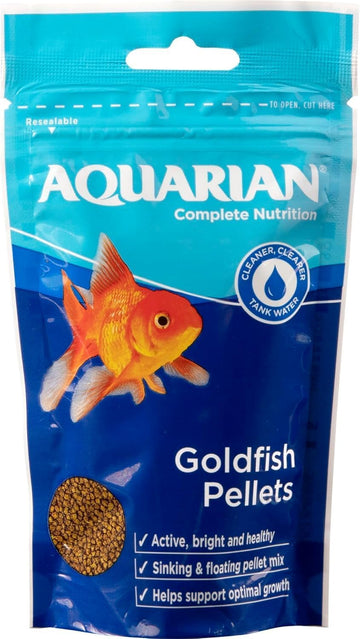 Aquarian Complete Nutrition, Aquarium Goldfish Food Pellets Also Suitable For Small Pond Fish, 284 G Bag