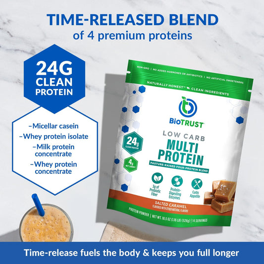 Biotrust Low Carb Protein Powder – Delicious Whey & Casein Blend From Grass-Fed Hormone Free Cows – Non Gmo, Gluten Free (Cafe Mocha)