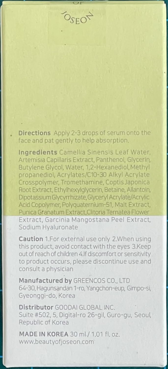 Beauty Of Joseon Calming Serum Green Tea Panthenol Soothing With Ginseng Cleansing Oil Waterproof Makeup Remove