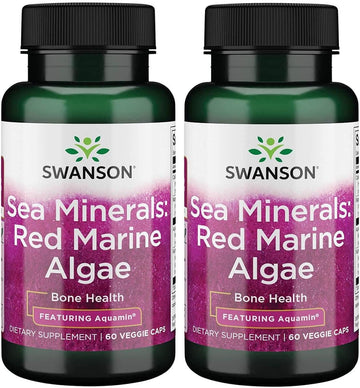 Swanson Aquamin Sea Minerals: Red Mineral Algae 60 Veg Capsules (2 Pack)