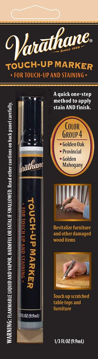 Rust-Oleum Varathane 215355 Wood Stain Touch-Up Marker For Golden Oak, Provincial, Golden Mahogany