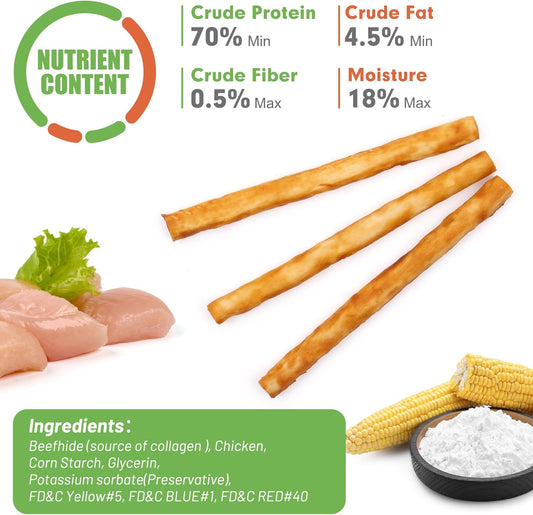 Mon2Sun Chicken Collagen Sticks For Dogs, 5 Inch Teeth Cleaning Collagen Dog Chews For Small Dogs (Chicken Flavored) No Hide Skin & Coat Healthy Dog Snacks, 10.58Oz (40 Count-Pack Of 1)