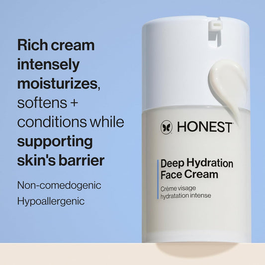 Honest Beauty Deep Hydration Face Cream + Vegan Nightly Retinyl Serum Bundle | Exfoliate + Hydrate | Gentle For Sensitive Skin | 1.7 Fl Oz, 1 Fl Oz