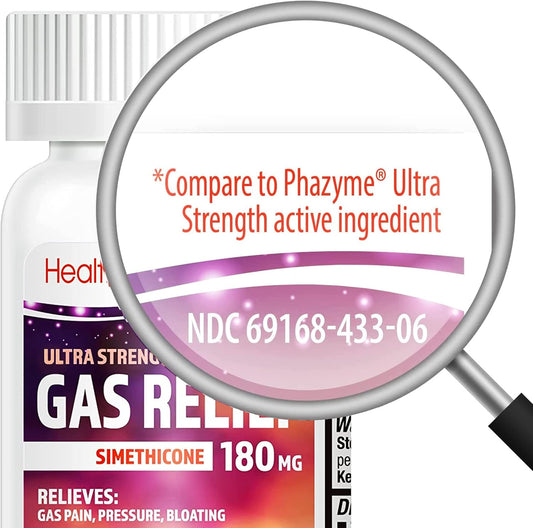 Healtha2Z® Gas Relief Simethicone 180Mg Ultra Strength Relieves From Stomach Discomfort And Gas Anti Flatulence Relieves Gas Fast