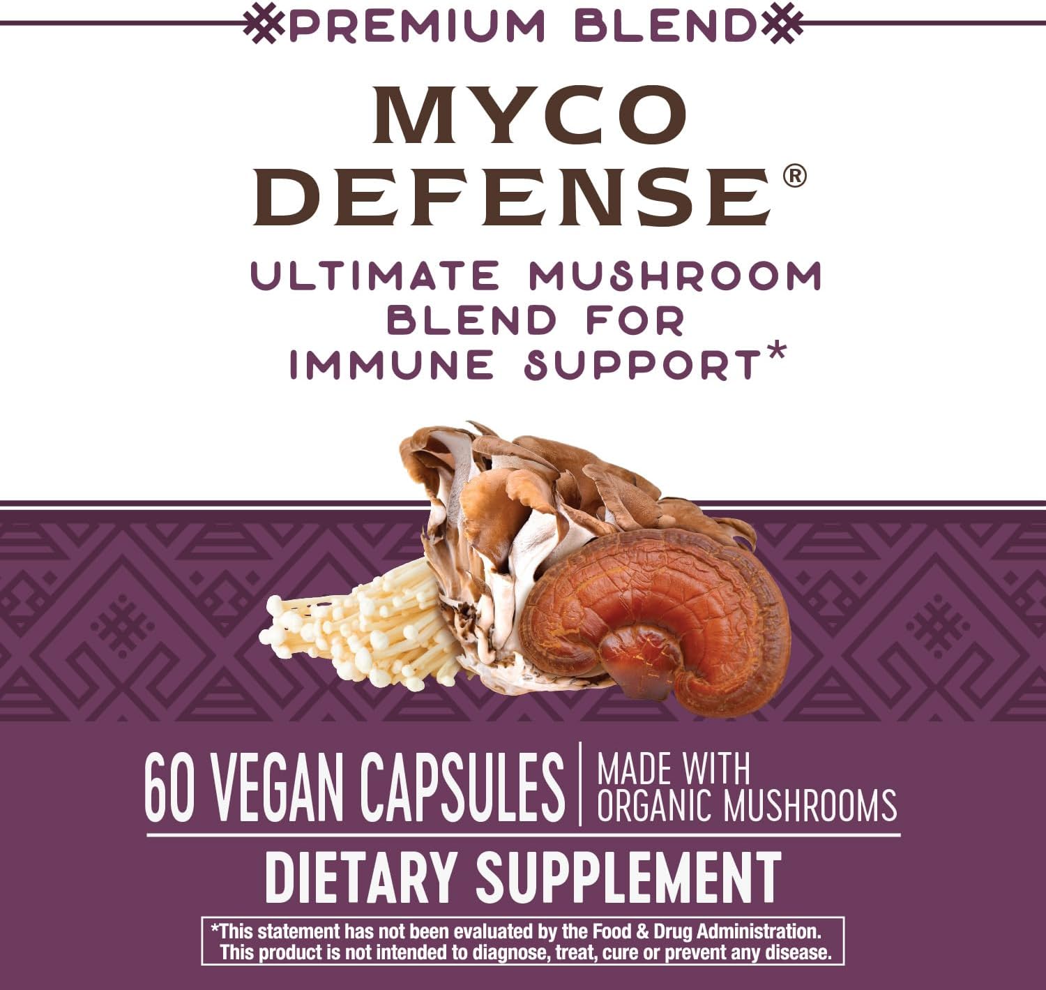 Nature's Way Myco Defense Premium Blend Mushroom Blend for Immune Support* Vegan 60 Capsules : Health & Household