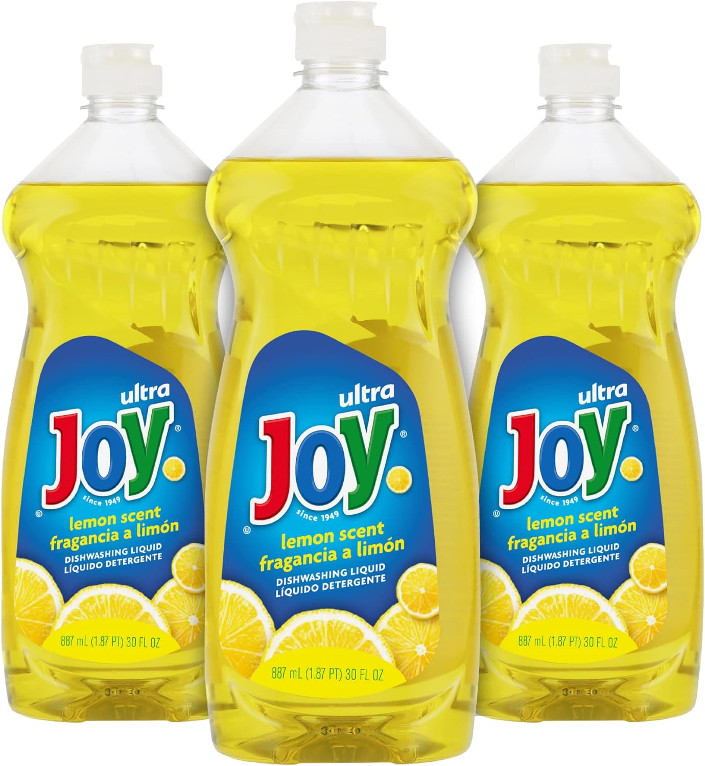 JOY Ultra Dish Soap Liquid - Ultra Strength Dishwashing Soap - Large Dish Soap - Lemon Fresh Scent - 30 Fl. Oz - (Pack of 3)