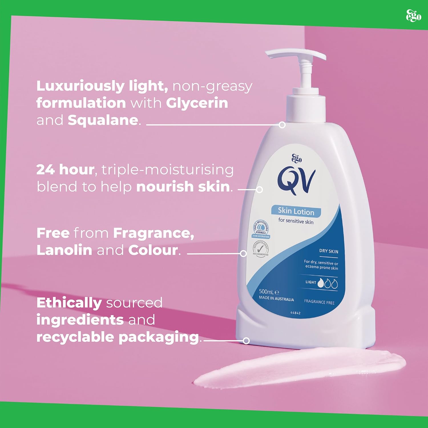 QV Skin Lotion 500ml, 24 Hour Moisturisation Light Body Lotion, PH Balanced, Suitable for Eczema and Dry Skin Conditions : Amazon.co.uk: Beauty