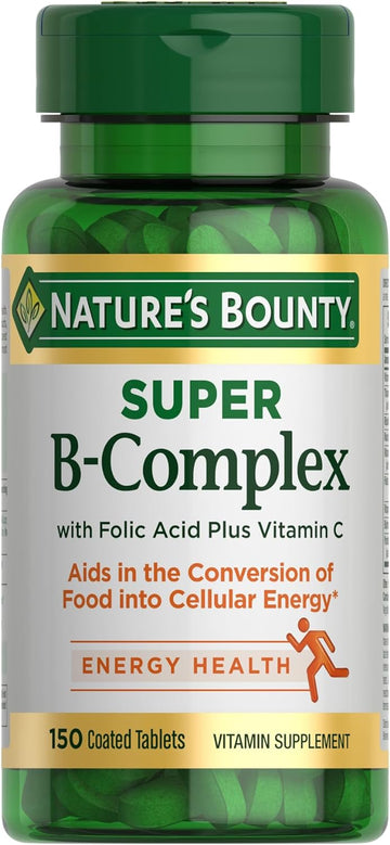 Nature'S Bounty Super B Complex With Vitamin C & Folic Acid, Immune & Energy Support, 150 Tablets