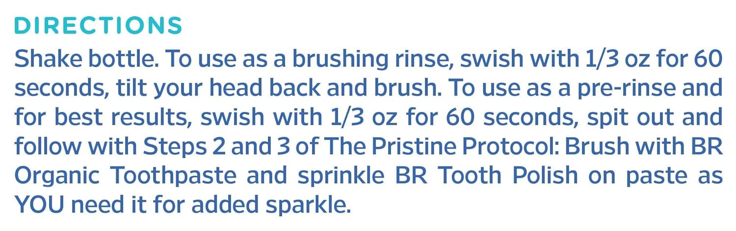 Essential Oxygen Certified BR Organic Brushing Rinse, All Natural Mouthwash for Whiter Teeth, Fresher Breath, and Happier Gums, Alcohol-Free Oral Care, Peppermint, 32 Ounce : Health & Household