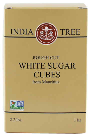 India Tree Rough Cut Mauritius White Sugar Cubes, 2.2 Pound Box, Unrefined Sugar Cube, Kosher, Non Gmo