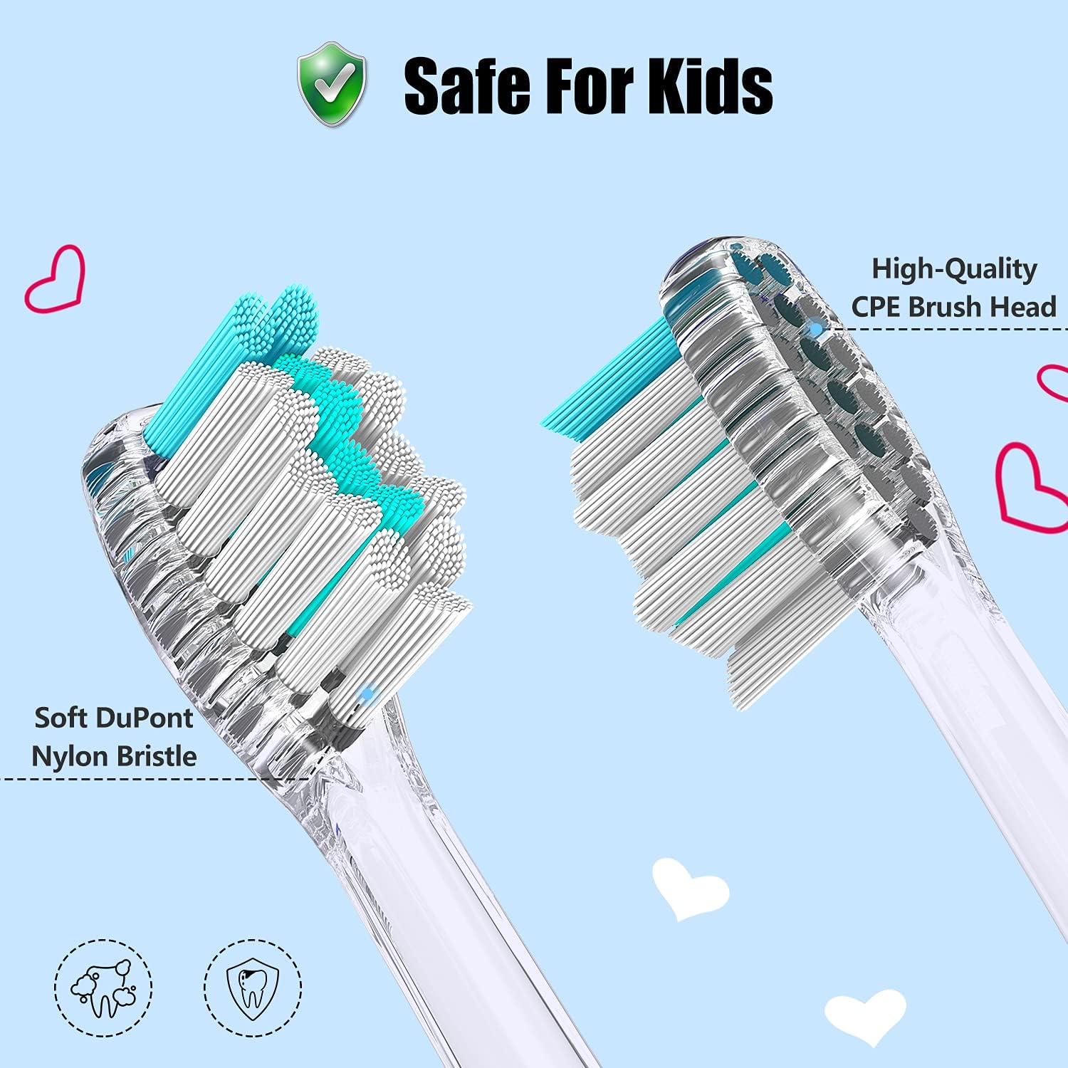 Dada-Tech Kids Electric Toothbrush Replacement Heads (Large Age 3+)- Pack of 4 : Health & Household