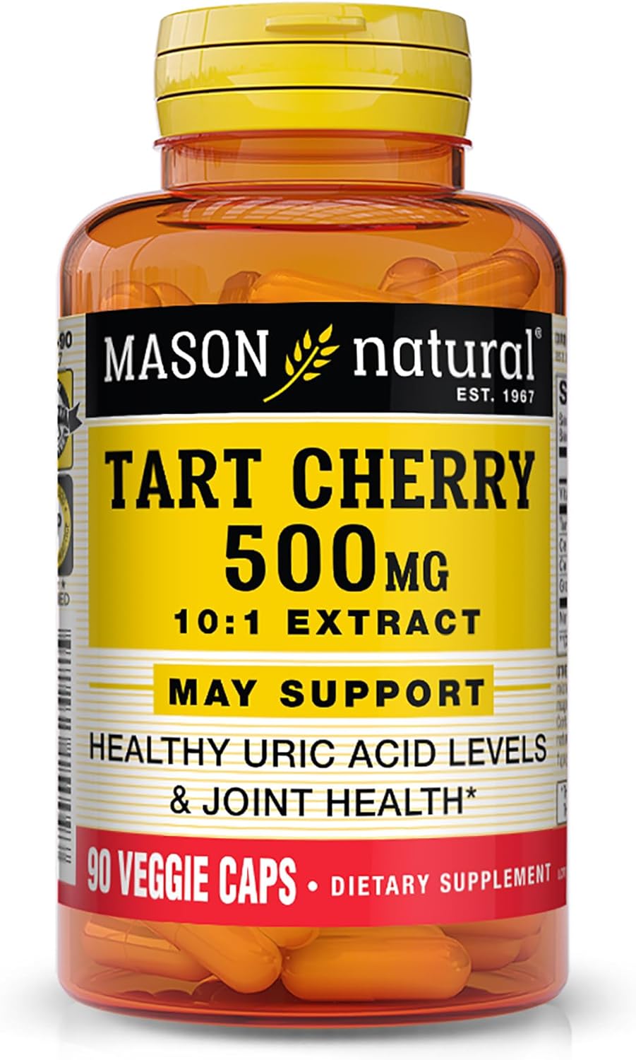 Mason Natural Tart Cherry Vegetable Capsules, 1000 Mg, 90 Count