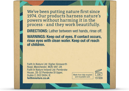 Faith In Nature Natural Blue Cedar Hand Soap Bar, Uplifting, Vegan & Cruelty Free, No Sls Or Parabens, 100G