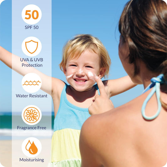 Uvistat Sun Cream Spf 50 (125Ml) – Fragrance-Free Moisturising For Sensitive Skin & All Skin Types – Factor 50 Suntan Lotion – Kids & Adults High Protection – Balanced Uva/Uvb