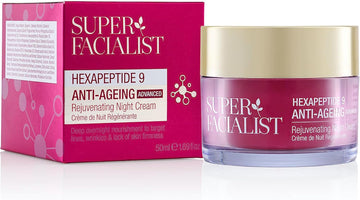 Super Facialist Hexapeptide 9 Anti-Ageing Advanced Night Cream - Rejuvenating & Nourishing Overnight Moisturiser With Anti-Aging Complex, Vegan Friendly, 50 Ml