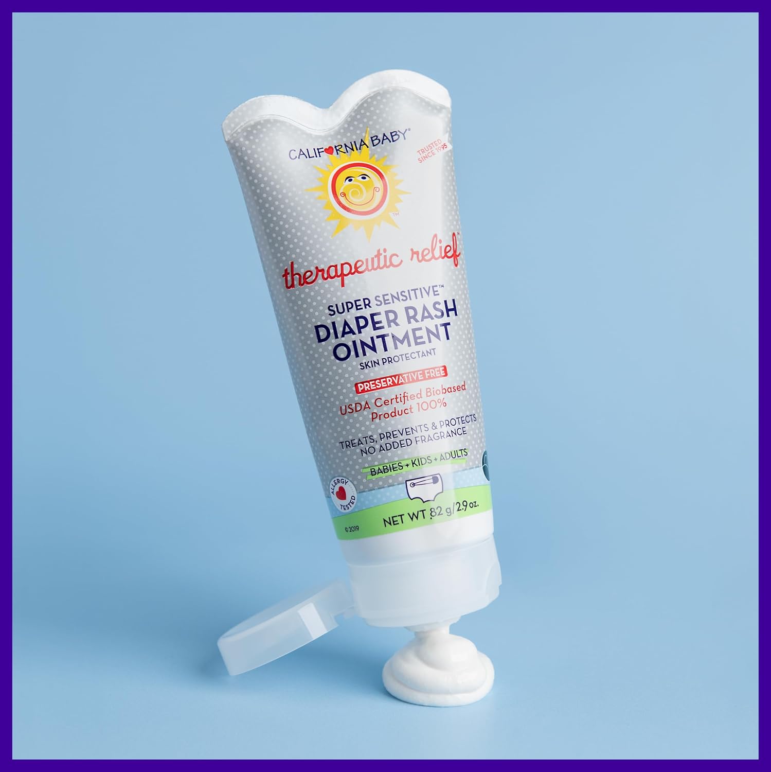 California Baby Super Sensitive Unscented Diaper Rash Cream | Zinc Oxide Ointment | 100% Bio-Based | Fragrance Free | Hypoallergenic | Soothing Diaper Rash Cream For Baby | 82 G / 2.9 Oz