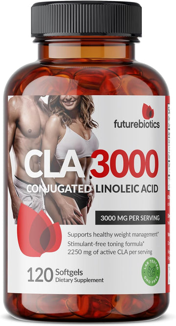 Futurebiotics CLA 3000 Extra High Potency - Non-Stimulating Conjugated Linoleic Acid, Non GMO, 120 Softgels