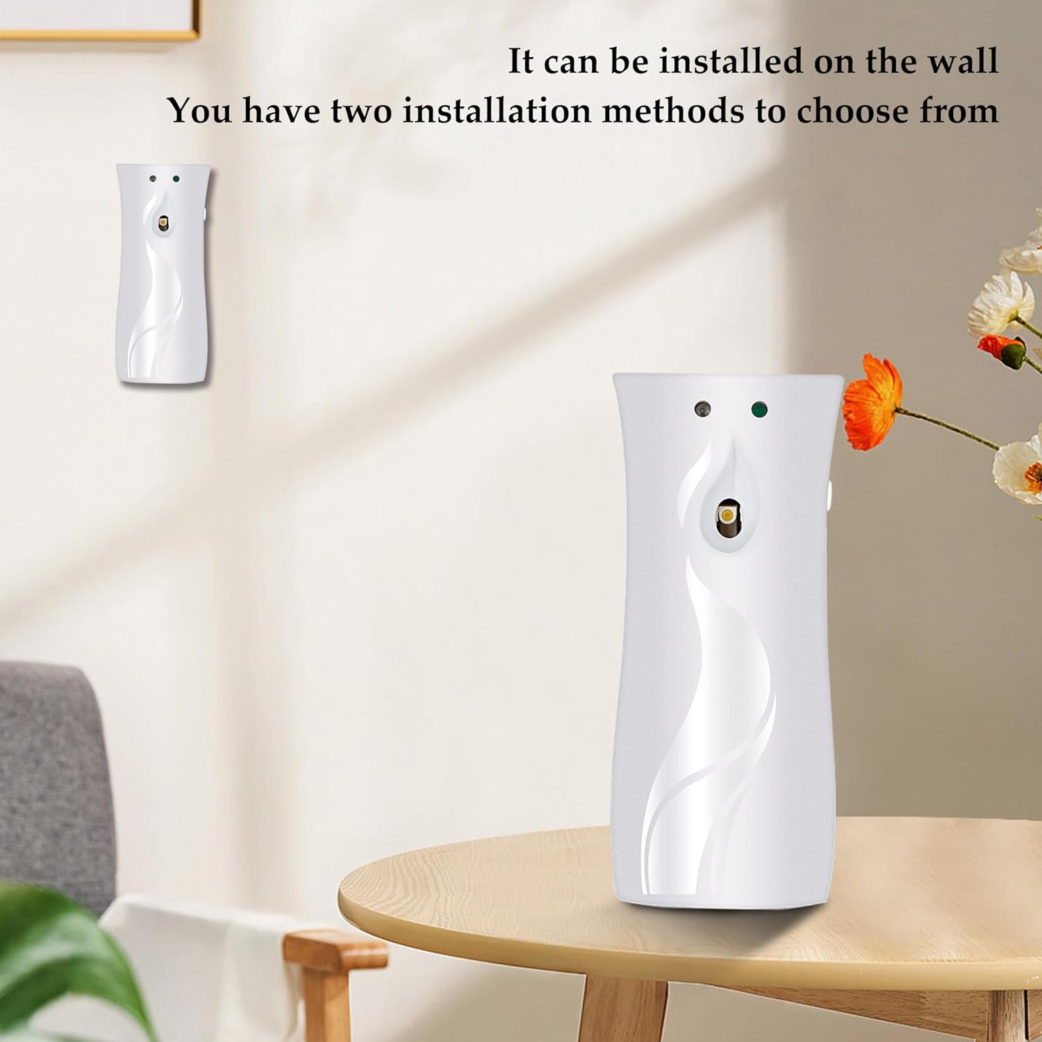 BINEDHEI (2-Pack) Automatic Fragrance Dispenser | Automatic Air Freshener Spray Dispenser | Wall Mounted or Standing Aerosol Sprayer for Hotel Office Living Room Bathroom Commercial Place (White) : Industrial & Scientific