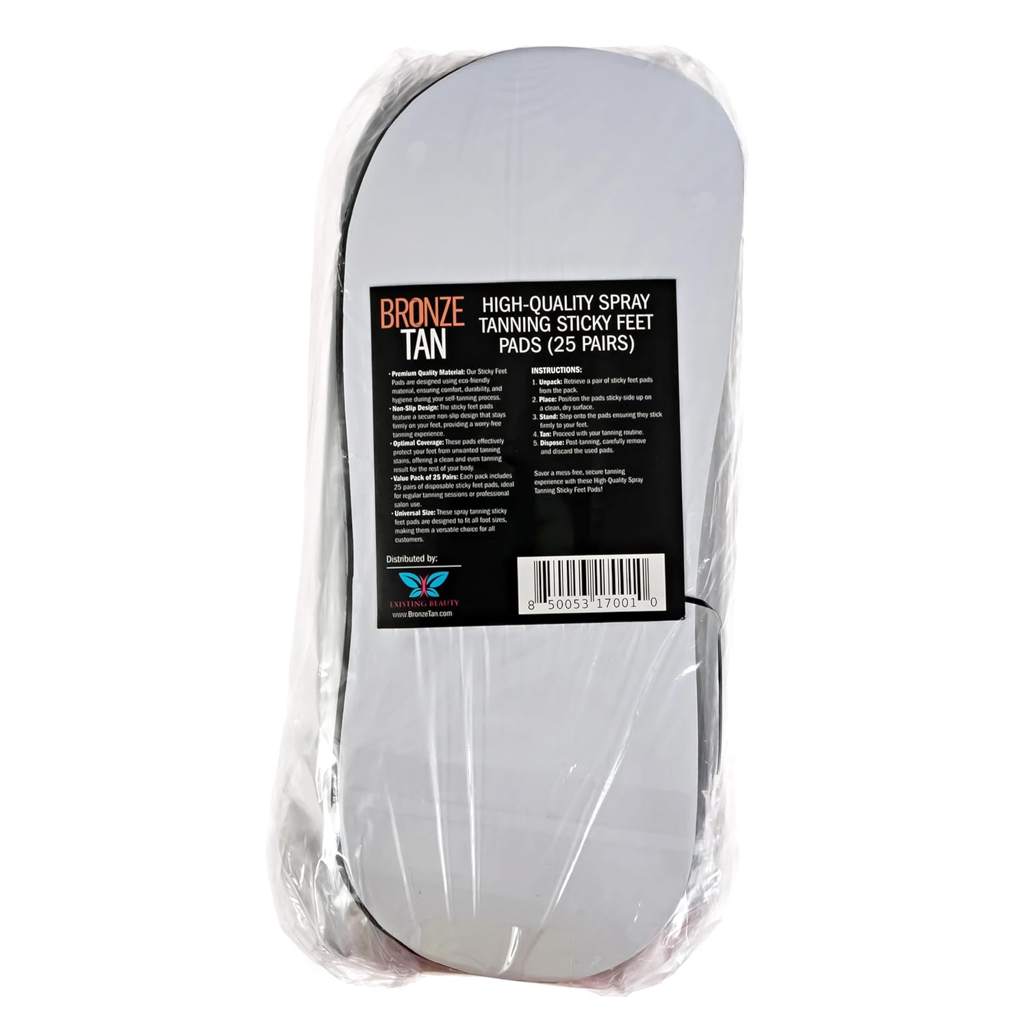 Bronze Tan Sticky Spray Tan Pads For Feet - 25 Pairs, Disposable & Hygienic, Ideal For Sunless Tan At Home Or Salon - Non-Slip, Eco-Friendly : Beauty & Personal Care