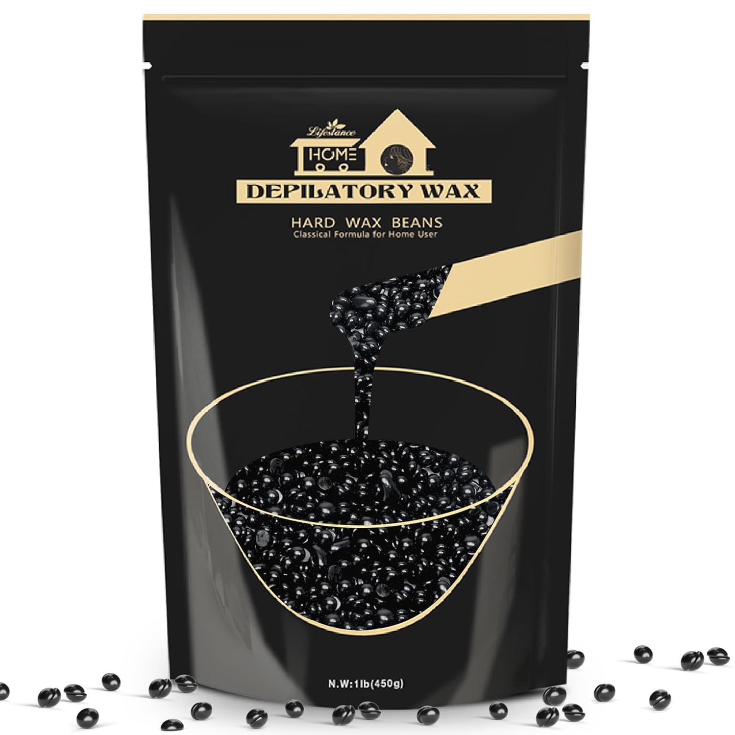 Hard Wax Beans Hair Removal Kit, Lifestance Hard Wax Kit Delilatory Wax Beads For Facial, Brazilian Bikini, Underarms, Back And Chest, Legs At Home Waxing 1Lb Pink Wax Refill