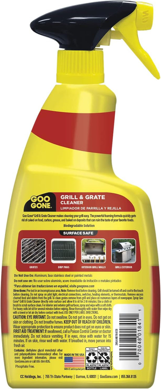 Goo Gone Grill and Grate Cleaner - 24 Ounce - Cleans Cooking Grates and Racks