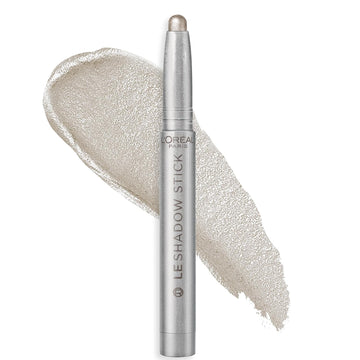 L'Oreal Paris Makeup Le Shadow Stick Eyeshadow, Blendable, Smudge-Resistant, Cream Eyeshadow, 100 Ice Sparkle (Shimmering Silver)