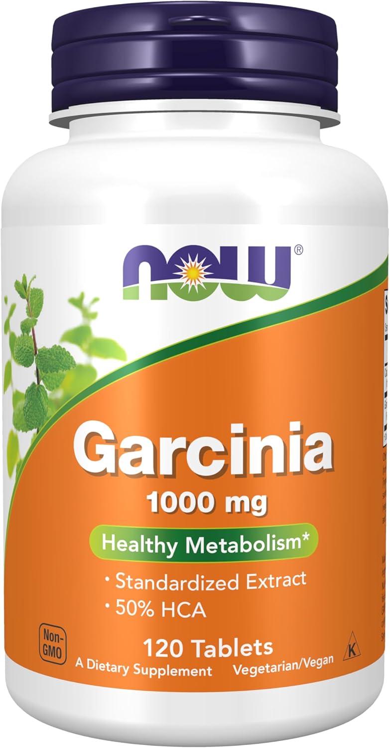 Now Foods Supplements, Garcinia (Garcinia Cambogia) 1,000 Mg, Healthy Metabolism*,Weight Loss, 120 Tablets
