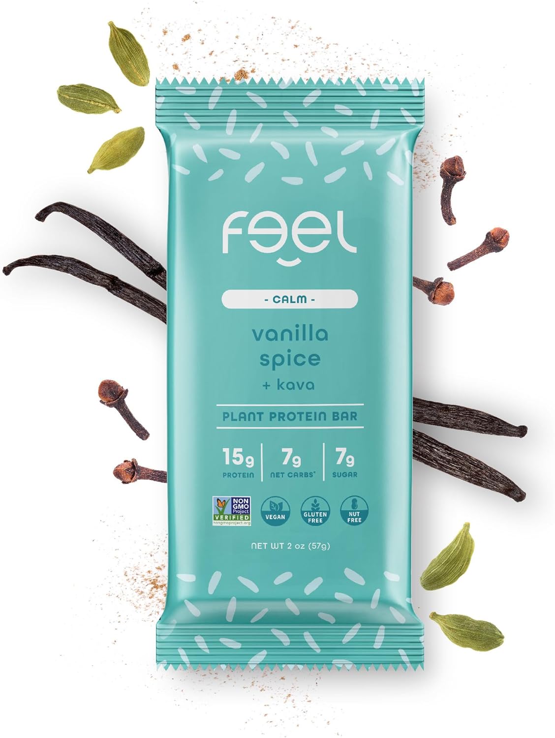 Feel Vegan Protein Bars | Vanilla Chai Bliss | Keto | Gluten Free | Organic | Kava | 15G Plant Protein | Low Carb | High Protein | Dairy Free | Low Sugar | Grain Free | Nut Free | Soy Free | Non Gmo - (Coconut Chai 10 Pack)