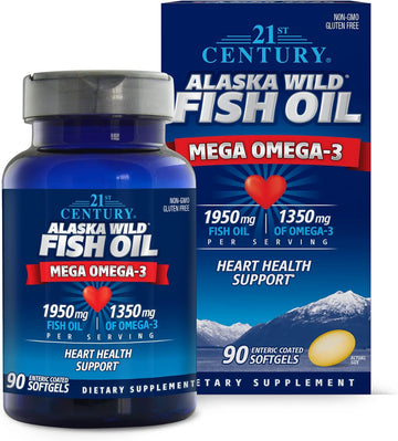 21st Century Alaska Wild Fish Oil Softgels, 90 Count