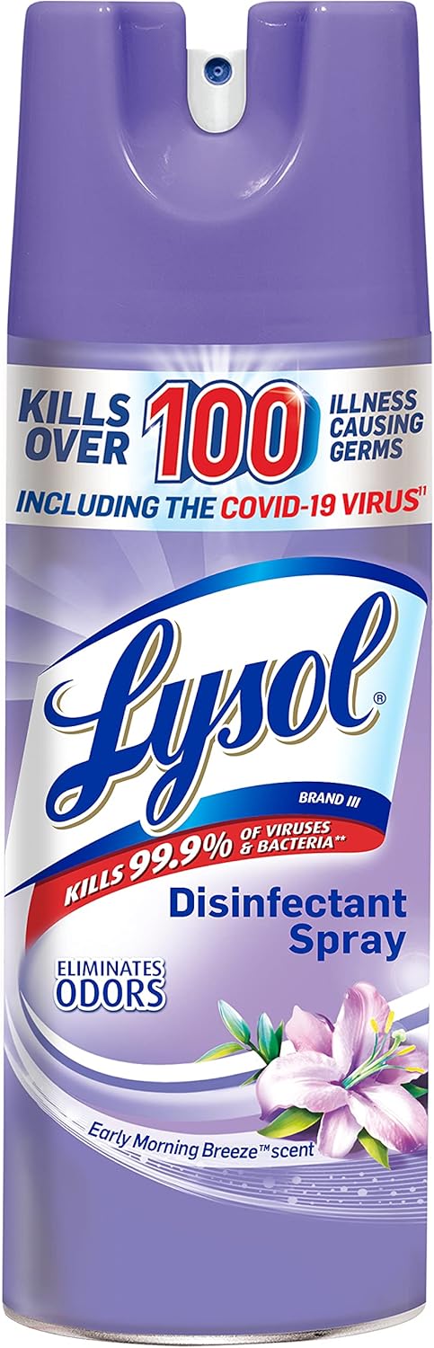 Lysol Disinfectant Spray, Sanitizing And Antibacterial Spray, For Disinfecting And Deodorizing, Early Morning Breeze, 1 Count, 12.5 Fl Oz Each, Packaging May Vary