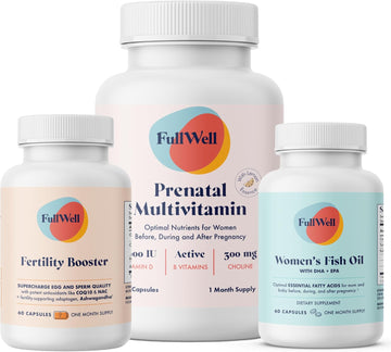 Fertility Trio | Prenatal Vitamin Lemon + Dha & Fertility Booster | Choline, Folate, Omega 3, Ashwagandha, 26+ Vital Nutrients | Dietitian-Formulated, Non-Gmo, 3Rd Party Tested, 30 Servings