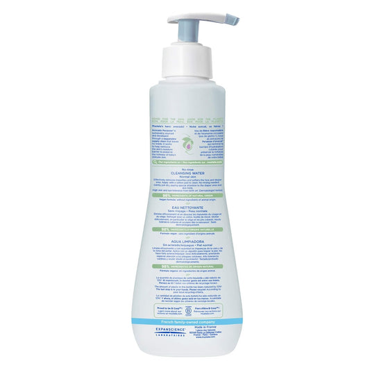 Mustela Baby Cleansing Water - No-Rinse Micellar Water - With Natural Avocado & Aloe Vera - For Baby'S Face, Body & Diaper - 1 Or 2-Pack - Various Sizes