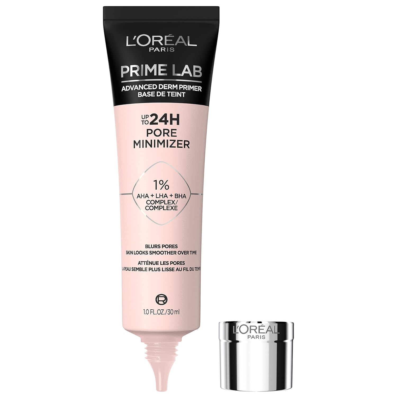 L'Oreal Paris Prime Lab Up To 24H Pore Minimizer Face Primer Infused With Aha, Lha, Bha Complex To Smooth And Extend Makeup Wear, 1.01 Fl Oz