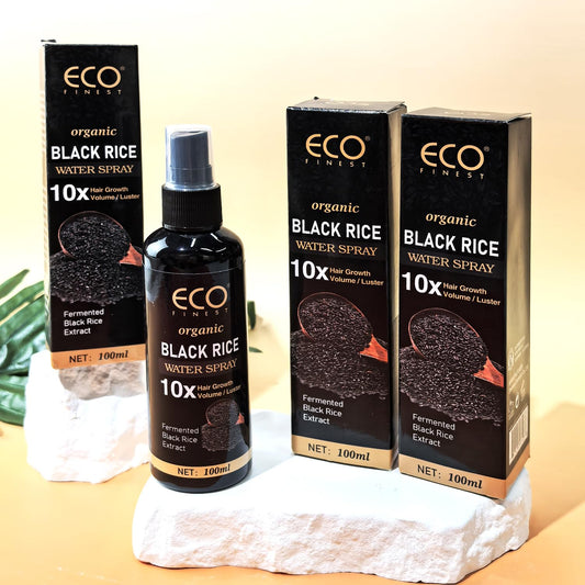 Black Rice Water Serum Spray For Hair Growth With Hydrolyzed Rice Extract, Zingiber, Castor Oil For Thicker Longer Fuller Hair, Women & Men