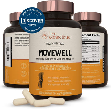 Live Conscious Glucosamine Chondroitin With Msm, Hyaluronic Acid, And More - Movewell Joint Health Supplement