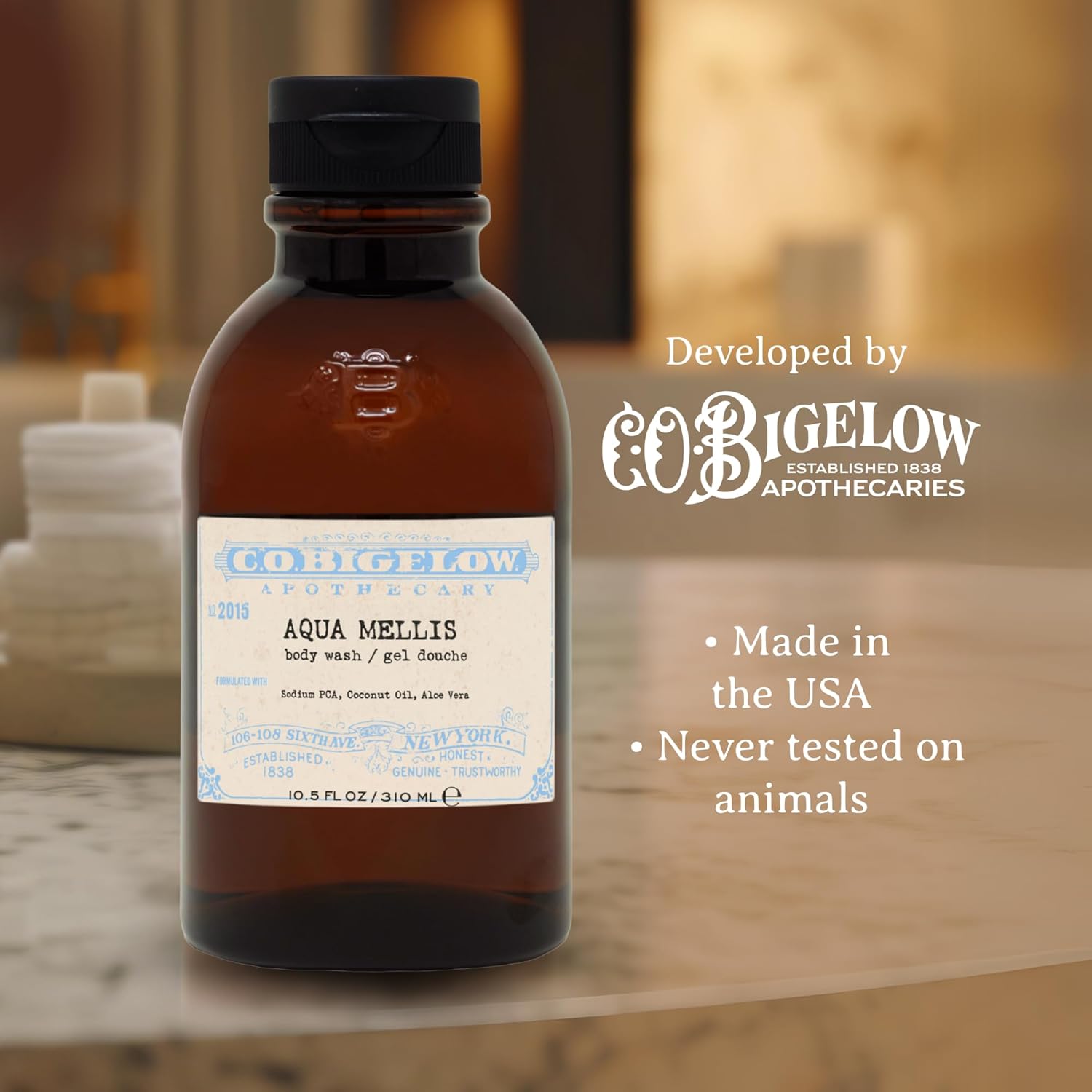 C.O. Bigelow Iconic Collection Aqua Mellis Body Wash, With Sodium Pca, Coconut Oil, Aloe Vera, 10.5 Fl Oz : Beauty & Personal Care