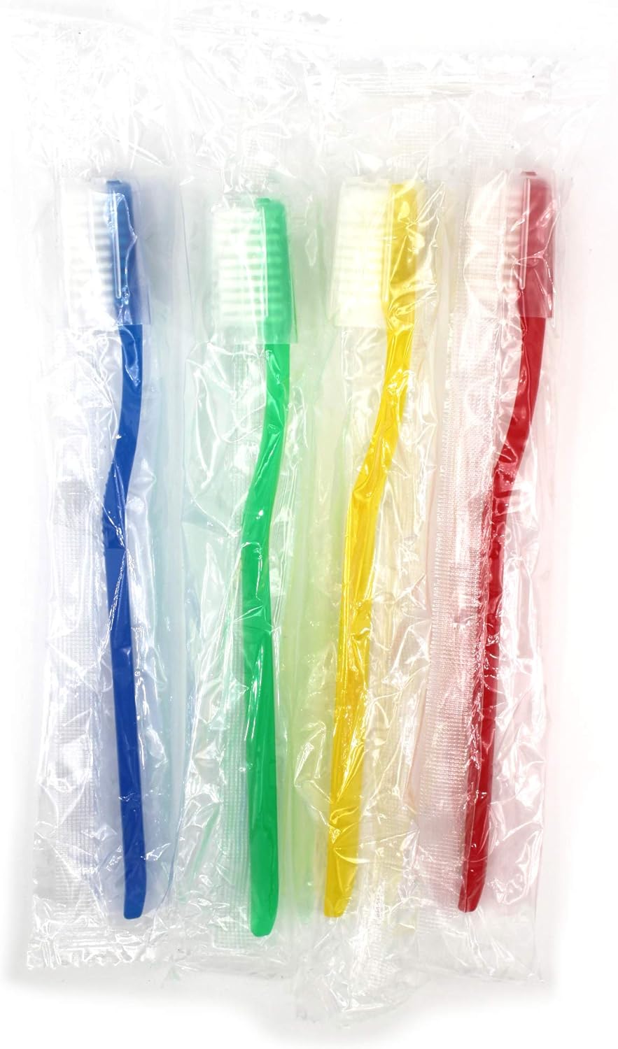 250 Freshmint Toothbrushes with Clear Travel Cap, Soft Nylon Bristles, Individually Wrapped, Assorted Colors : Health & Household