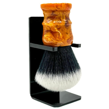 Parker “Solar Storm” Ultra-Soft Synthetic Shaving Brush – 28 Mm Tuxedo Knot – High-Density For Superior Lathering + Acrylic Stand