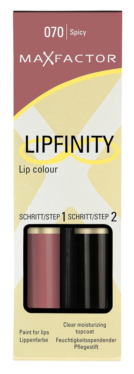 Max Factor Lipfinity Two Step Lip Colour -070 Spicy : Beauty & Personal Care