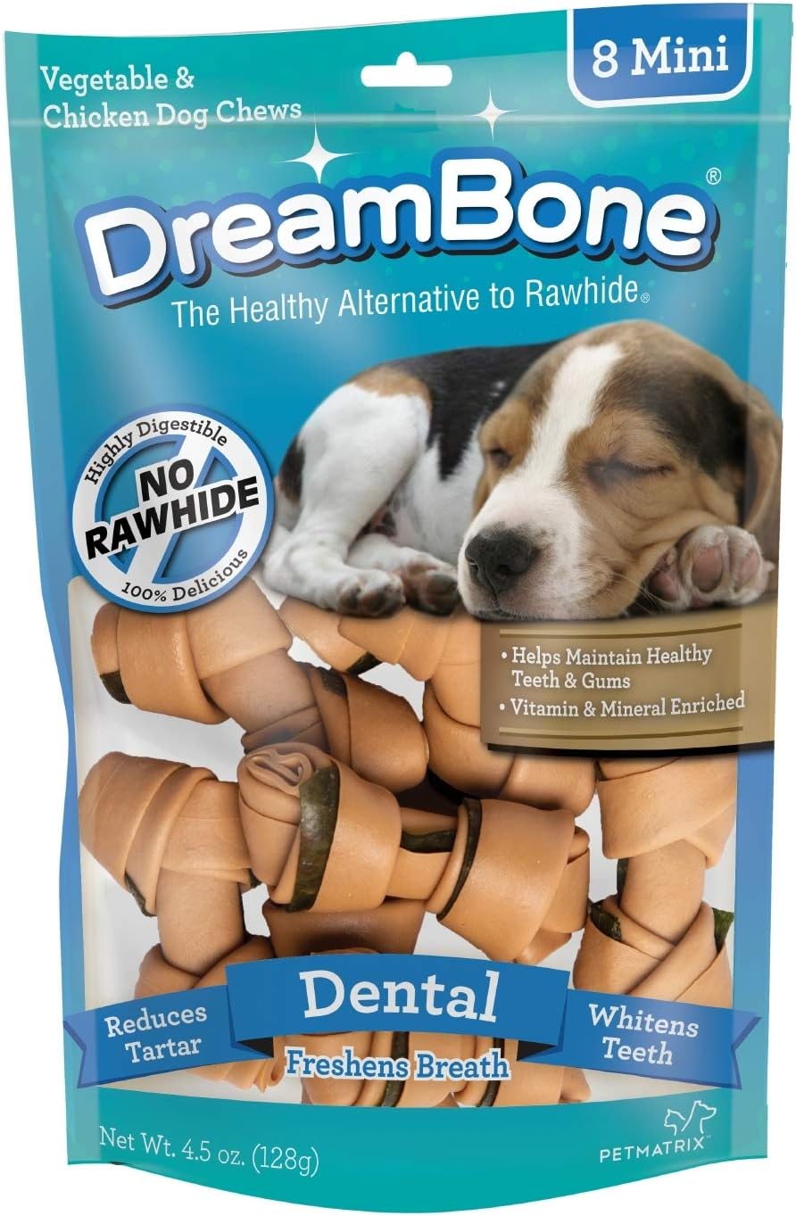 Dreambone Dental Dog Chew, Mini, 8 Pieces/Pack