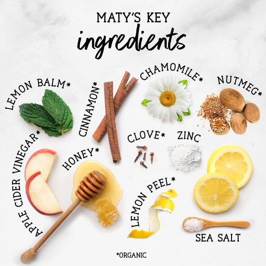 Maty'S Organic Nighttime Cough Syrup, Natural Cough Syrup Relief For Adults And Kids 12+, Made With Organic Honey, Chamomile & Nutmeg For A Good Night'S Rest - 6 Fl Oz