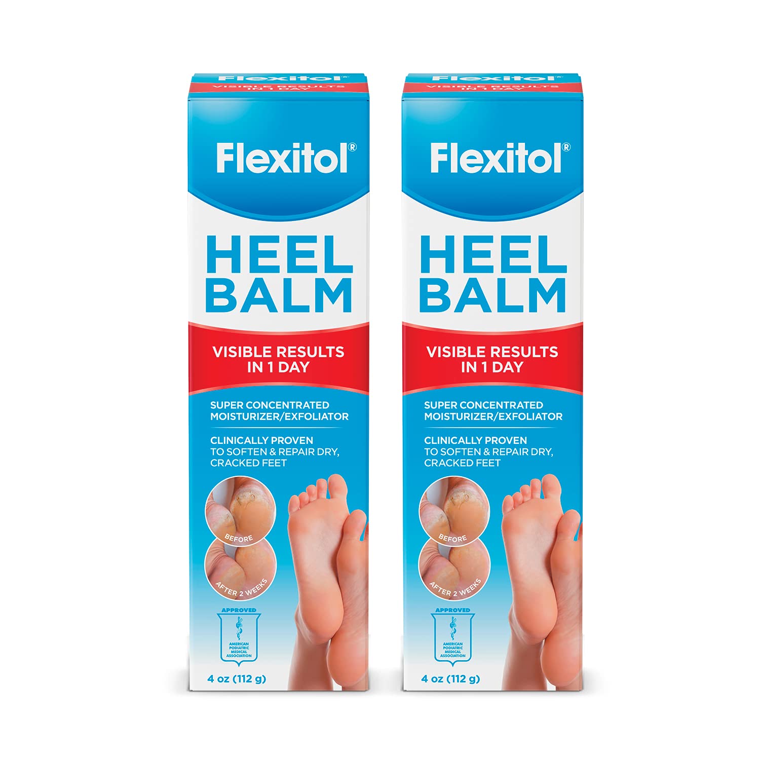 Flexitol Heel Balm, Rich Moisturizing & Exfoliating Foot Cream, 4 Oz Tube (Pack Of 2)