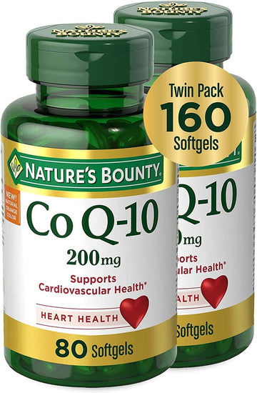 Nature'S Bounty Coq10 200 Mg Softgels, Heart Health & Cellular Energy Support, Twin Pack, 160 Rapid Release Softgels