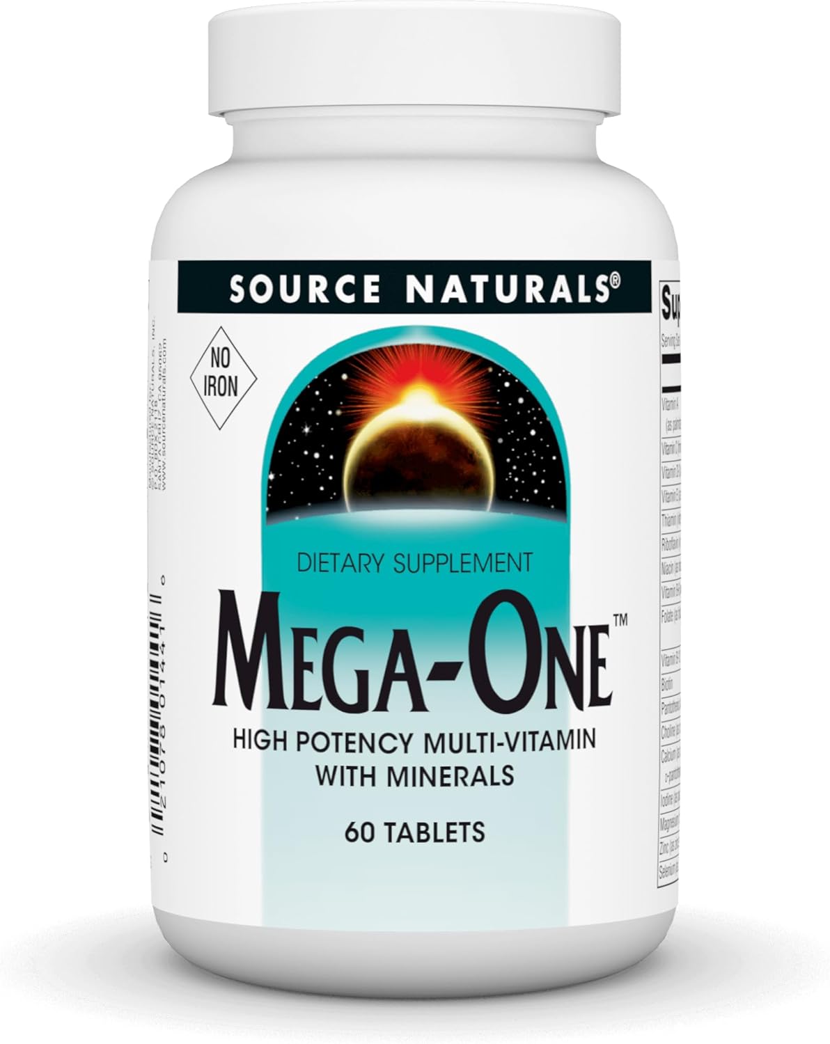 Source Naturals Mega-One Multiple No Iron Tablet, 60 Count