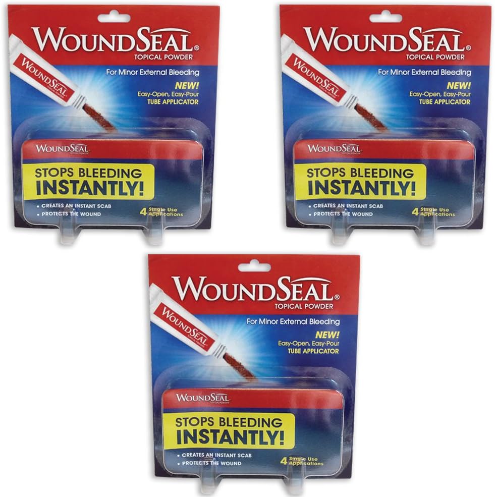 (Set/3) Wound Seal Powder 4 Tubes Per Package (12) Special Formula To Stop Bleeding