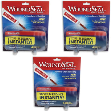 (Set/3) Wound Seal Powder 4 Tubes Per Package (12) Special Formula To Stop Bleeding