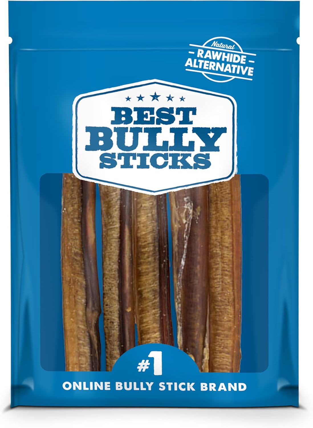 Best Bully Sticks 6 Inch All-Natural Bully Sticks For Dogs - 6” Fully Digestible, 100% Grass-Fed Beef, Grain And Rawhide Free | 5 Pack Trial Size